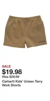 Mark's Carhartt Kids' Unisex Terry Work Shorts offer
