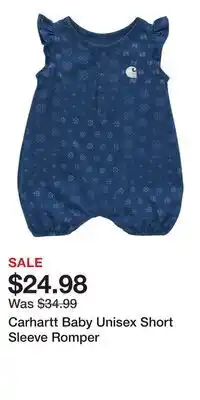 Mark's Carhartt Baby Unisex Short Sleeve Romper offer