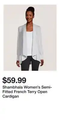 Mark's Shambhala Women's Semi-Fitted French Terry Open Cardigan offer