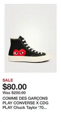 Holt Renfrew COMME DES GARÇONS PLAY CONVERSE X CDG PLAY Chuck Taylor '70 High-Top Sneakers offer