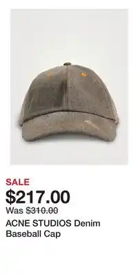 Holt Renfrew ACNE STUDIOS Denim Baseball Cap offer