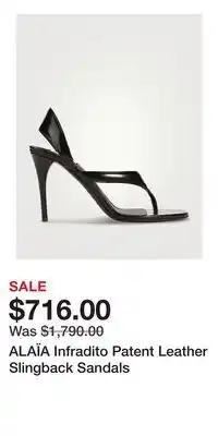 Holt Renfrew ALAÏA Infradito Patent Leather Slingback Sandals offer