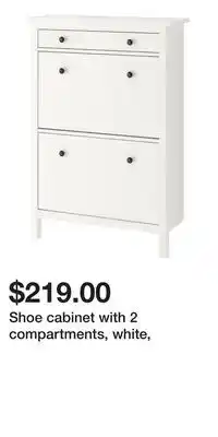 IKEA Shoe cabinet with 2 compartments, white offer