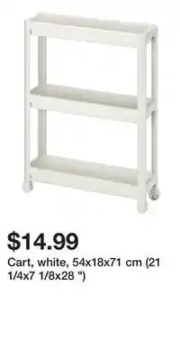 IKEA Cart, white, 54x18x71 cm (21 1/4x7 1/8x28 ) offer