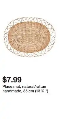 IKEA Place mat, natural/rattan handmade, 35 cm (13 ¾ ) offer