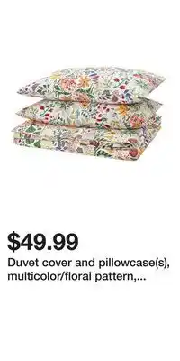 IKEA Duvet cover and pillowcase(s), multicolor/floral pattern, Full/Queen (Double/Queen) offer