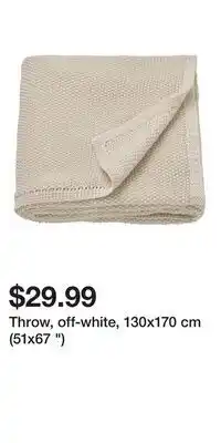 IKEA Throw, off-white, 130x170 cm (51x67 ) offer