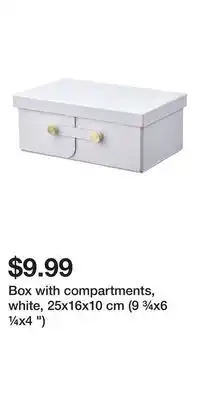IKEA Box with compartments, white, 25x16x10 cm (9 ¾x6 ¼x4 ) offer