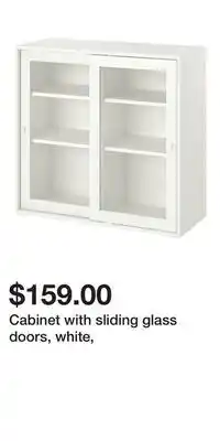 IKEA Cabinet with sliding glass doors, white offer