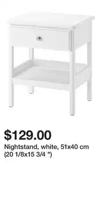 IKEA Nightstand, white, 51x40 cm (20 1/8x15 3/4 ) offer