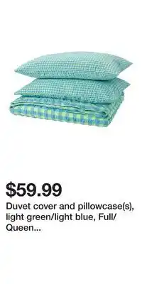 IKEA Duvet cover and pillowcase(s), light green/light blue, Full/Queen (Double/Queen) offer