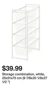 IKEA Storage combination, white, 25x51x70 cm (9 7/8x20 1/8x27 1/2 ) offer