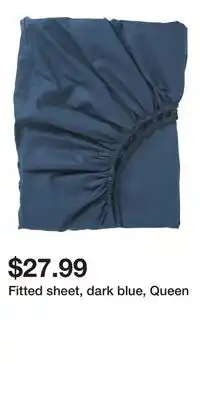 IKEA Fitted sheet, dark blue, Queen offer