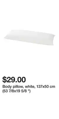 IKEA Body pillow, white, 137x50 cm (53 7/8x19 5/8 ) offer