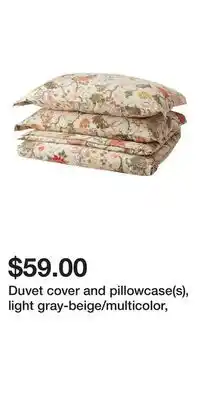 IKEA Duvet cover and pillowcase(s), light gray-beige/multicolor offer