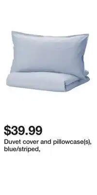 IKEA Duvet cover and pillowcase(s), blue/striped offer
