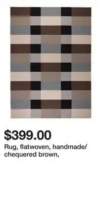 IKEA Rug, flatwoven, handmade/chequered brown offer