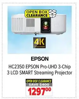 2001 Audio Video HC2350 EPSON Pro-UHD 3-Chip 3 LCD SMART Streaming Projector offer