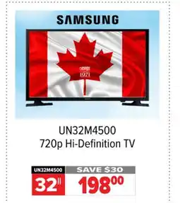 2001 Audio Video UN32M4500 SAMSUNG 32 720p Hi-Definition TV offer