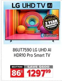 2001 Audio Video 86UT7590 LG UHD AI HDR10 Pro Smart TV offer