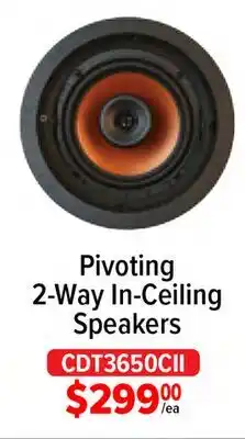 2001 Audio Video CDT3650CII Pivoting 2-Way In-Ceiling Speakers offer