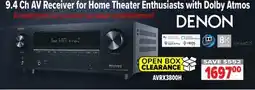 2001 Audio Video AVRX3800H DENON 9.4 Ch AV Receiver for Home Theater Enthusiasts With Dolby Atmos offer