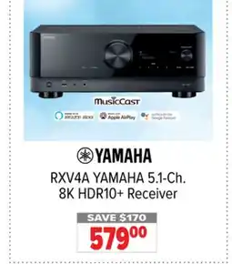 2001 Audio Video RXV4A YAMAHA 5.1-Ch. 8K HDR10 + Receiver offer