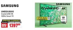 2001 Audio Video UN85DU8000 SAMSUNG 85 Crystal UHD 4K 120Hz Smart TV offer