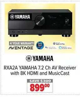 2001 Audio Video RXA2A YAMAHA 7.2 Ch AV Receiver with 8K HDMI and MusicCast offer