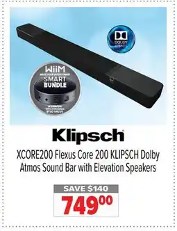 2001 Audio Video XCORE200 Flexus Core 200 KLIPSCH Dolby Atmos Sound Bar with Elevation Speakers offer