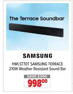 2001 Audio Video HWLST70T SAMSUNG TERRACE 210W Weather Resistant Sound Bar offer