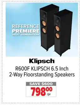 2001 Audio Video R600F KLIPSCH 6.5 Inch 2-Way Floorstanding Speakers offer