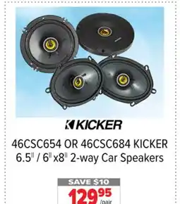 2001 Audio Video 46CSC654 OR 46CSC684 KICKER 6.5/ 6 x8 2-way Car Speakers offer