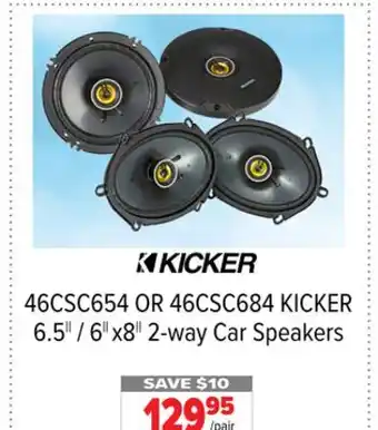 2001 Audio Video 46CSC654 OR 46CSC684 KICKER 6.5/ 6 x8 2-way Car Speakers offer