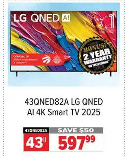 2001 Audio Video 43QNED82A LG QNED AI 4K Smart TV 2025 offer