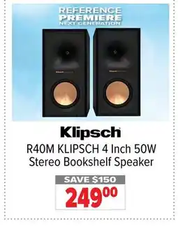 2001 Audio Video R40M KLIPSCH 4 Inch 50W Stereo Bookshelf Speaker offer