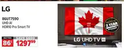2001 Audio Video 86UT7590 LG 86 UHD AI HDR10 Pro Smart TV offer