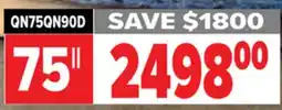 2001 Audio Video QN75QN90D SAMSUNG 75 Neo QLED 4K TV offer