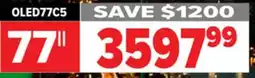 2001 Audio Video OLED77C5 LG 77 OLED 4K ALPHA 9 HDR PANEL TV offer
