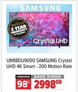 2001 Audio Video UN98DU9000 Samsung 98 120Hz PREM BT SMART TV offer