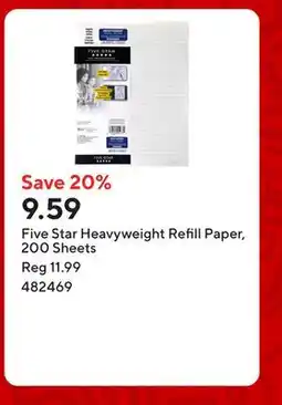 Staples Five Star Heavyweight Refill Paper, 200 Sheets offer