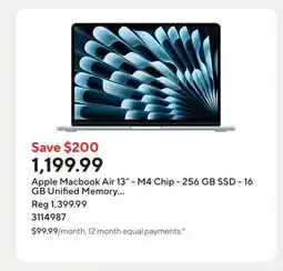 Staples Apple Macbook Air 13 - M4 Chip - 256 GB SSD - 16 GB Unified Memory - Sky Blue - English offer