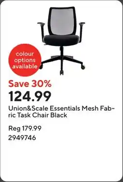 Staples Union&Scale Essentials Mesh Fabric Task Chair Black offer