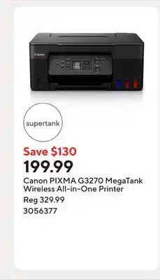 Staples Canon PIXMA G3270 MegaTank Wireless All-in-One Printer offer