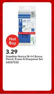 Staples Staedtler Norica 18+1+1 Bonus Pencil, Eraser & Sharpener Set offer