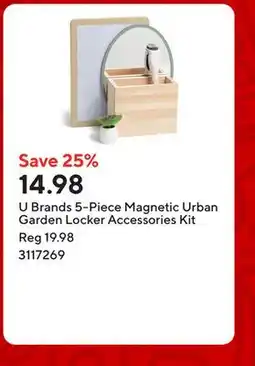 Staples U Brands 5-Piece Magnetic Urban Garden Locker Accessories Kit offer