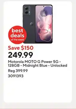 Staples Motorola MOTO G Power 5G - 128GB - Midnight Blue - Unlocked offer