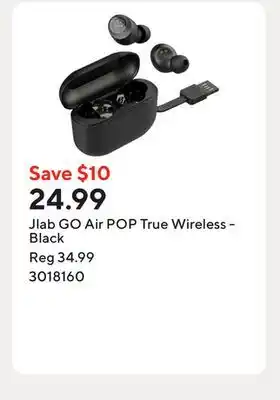Staples Jlab GO Air POP True Wireless - Black offer