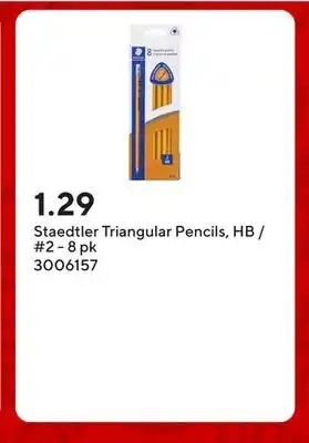 Staples Staedtler Triangular Pencils, HB / #2 - 8 pk offer
