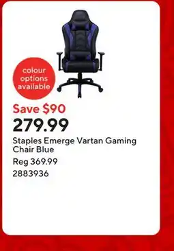 Staples Staples Emerge Vartan Gaming Chair Blue offer